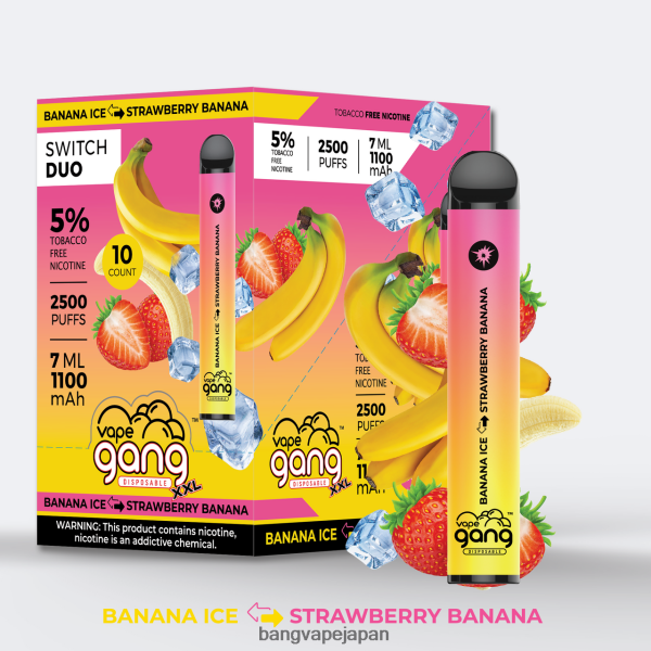 Bang Vape Disposable - Vape Gang Switch Duo 2種類（10箱入り） 6D4N0640 バナナアイス - ストロベリーバナナ