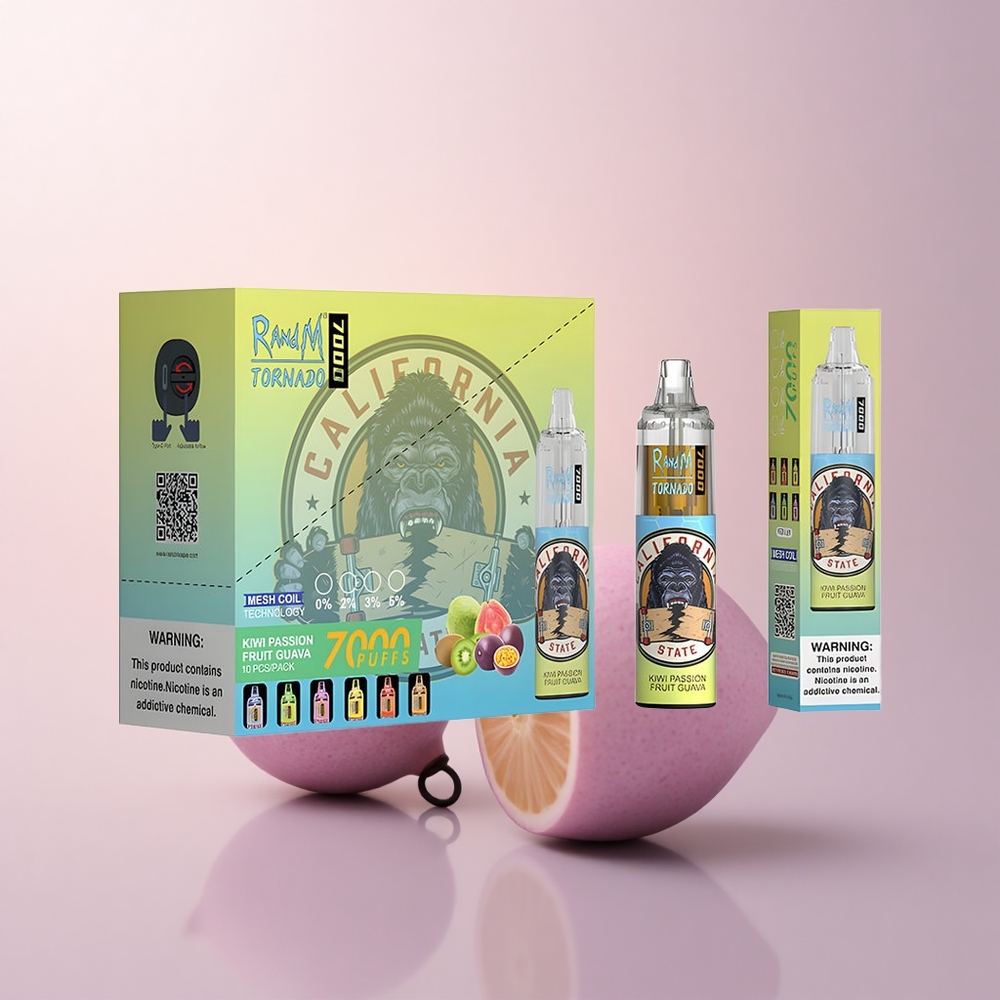 RandM Fumot Tornado 7000 Puffs キウイパッションフルーツグアバ 14ml 5%ニコチン 850mAh