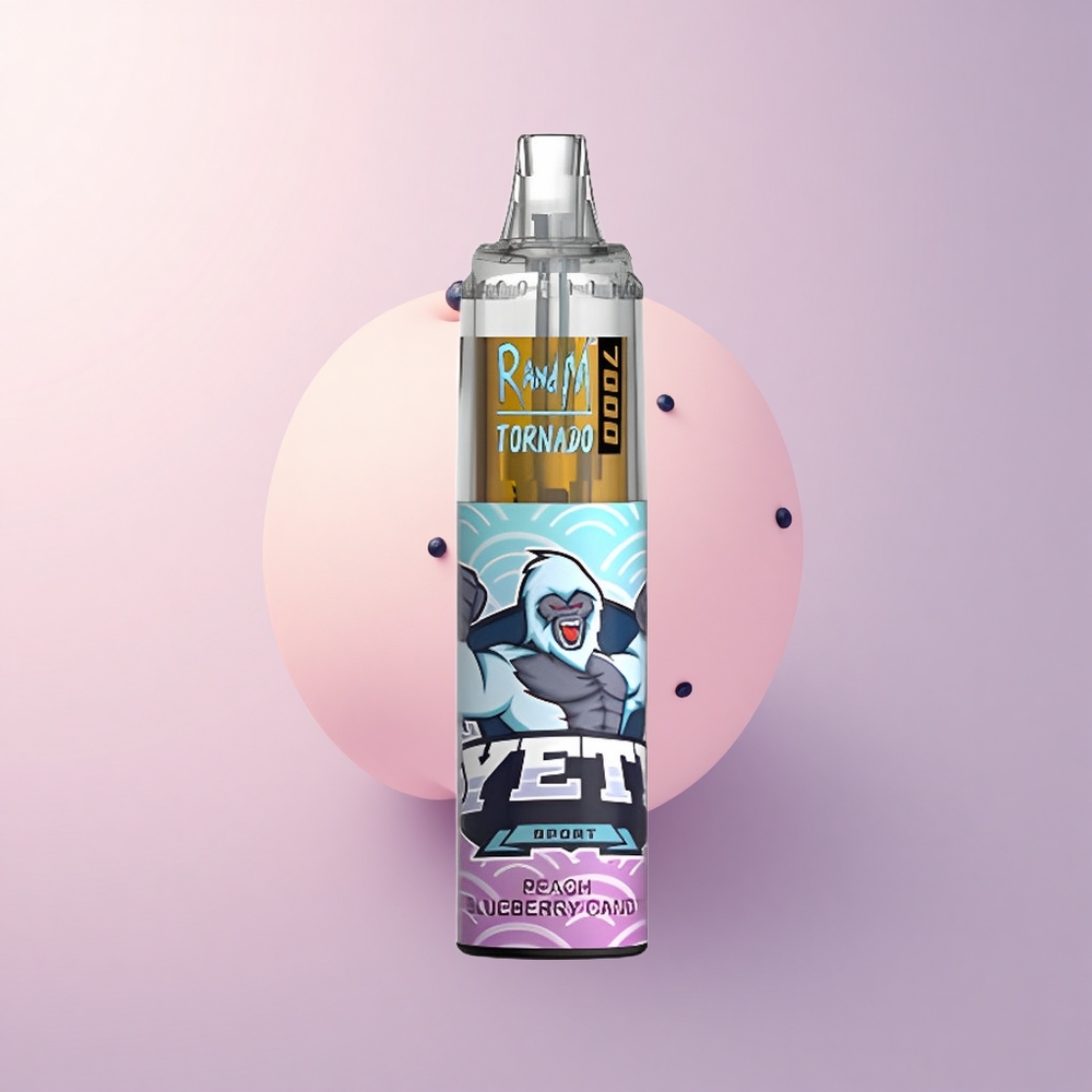 RandM Fumot Tornado 7000 Puffs 桃とブルーベリーキャンディ 5%ニコチン 850mAh