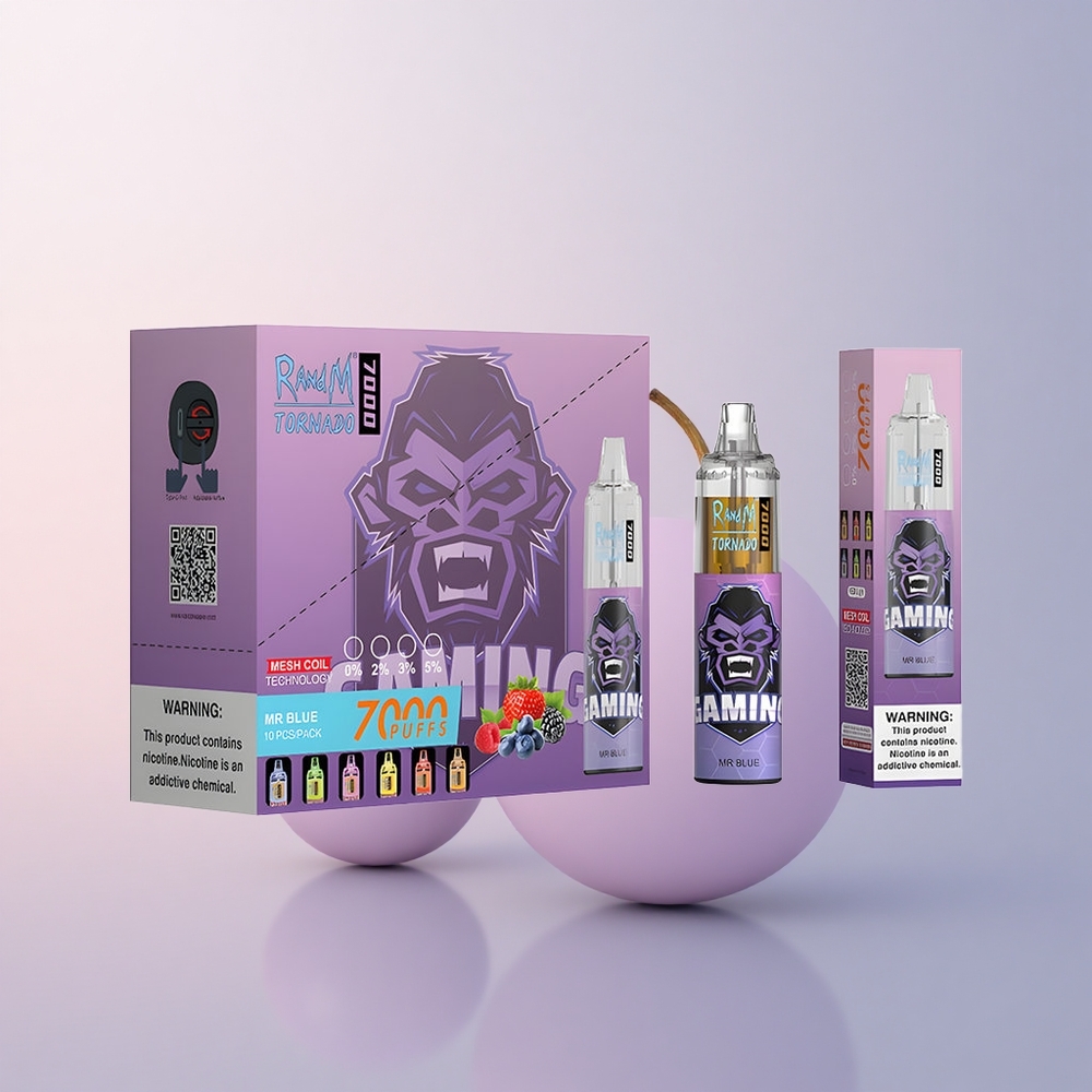 RandM Fumot Tornado 7000 Puffs ブルー博士 Meshコイル 14mL 850mAh