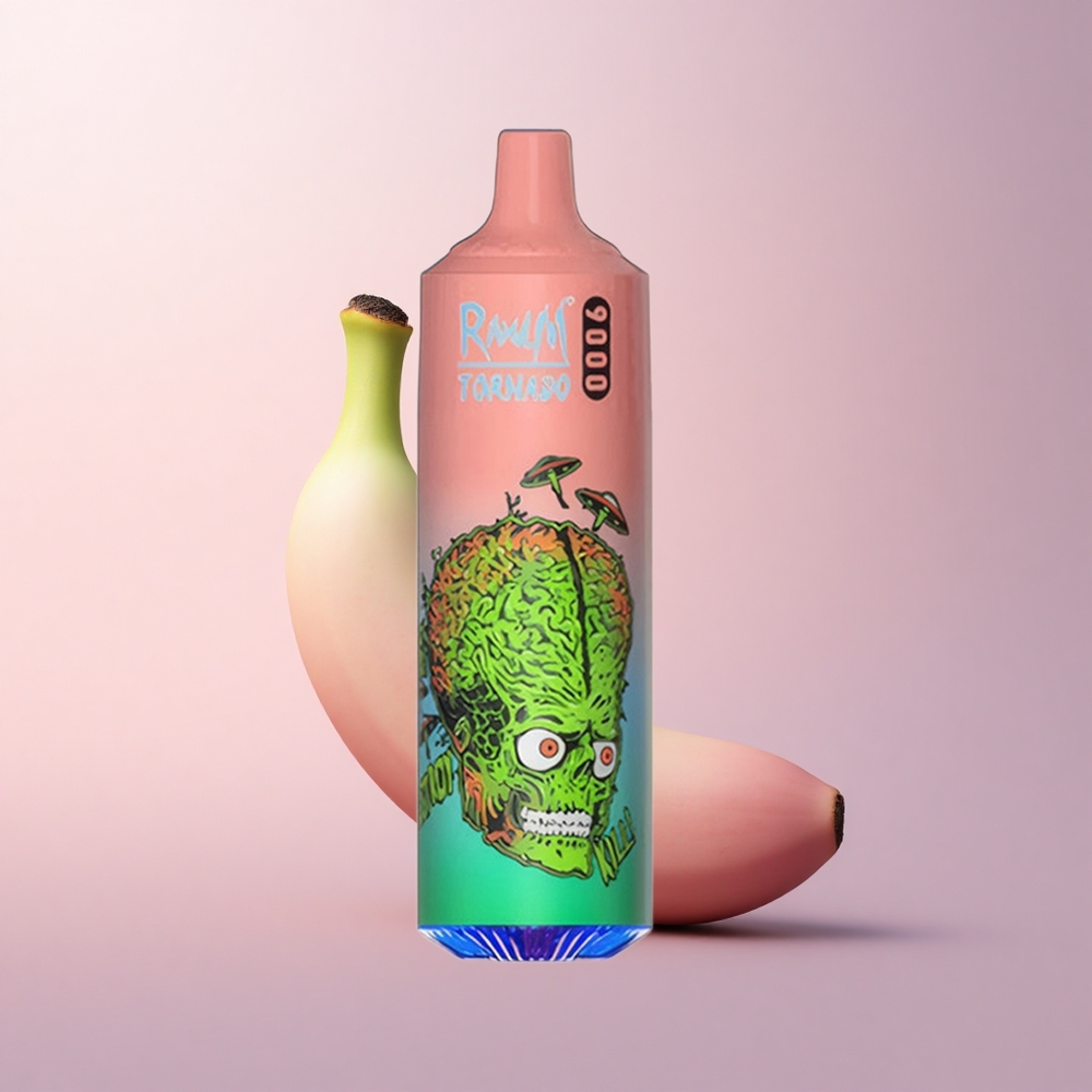 RandM Fumot Tornado 9000 Puffs ストロベリーバナナ 18mL 850mAh メッシュコイル