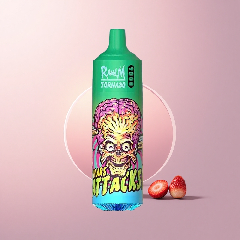 RandM Fumot Tornado 9000 Puffs いちごレモネード 850mAh 18mL メッシュコイル