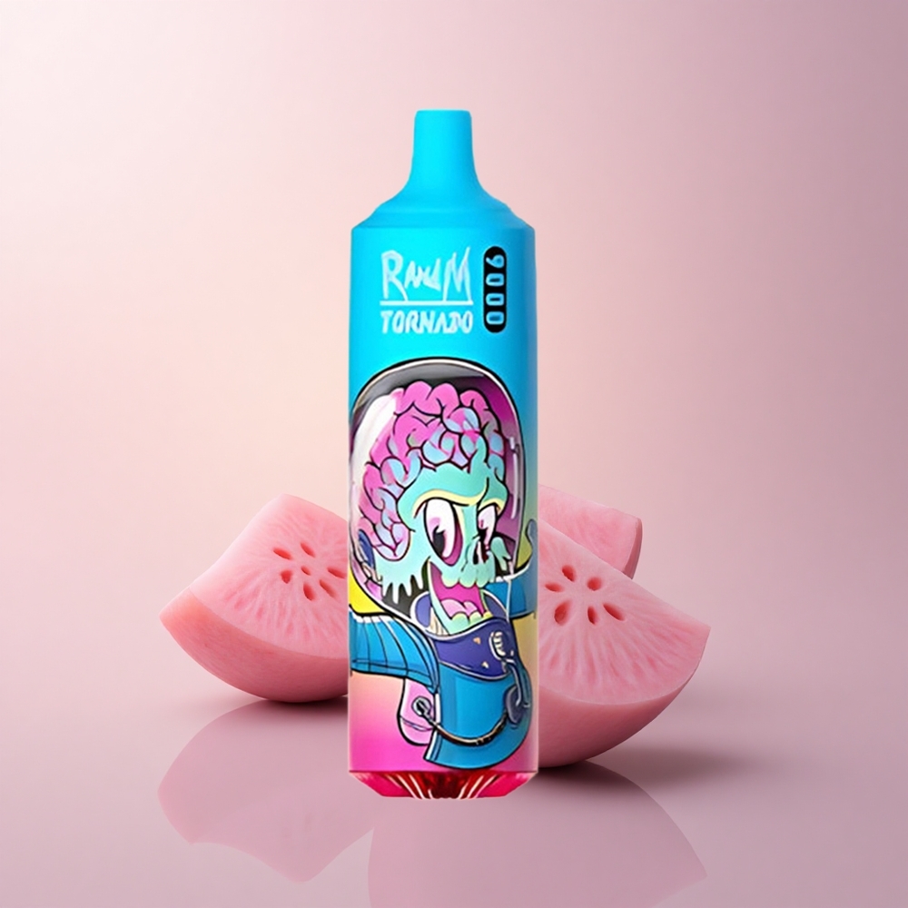 RandM Fumot Tornado 9000 Puffs プライムストロベリーメロン 850mAh充電式 18mLメッシュコイル