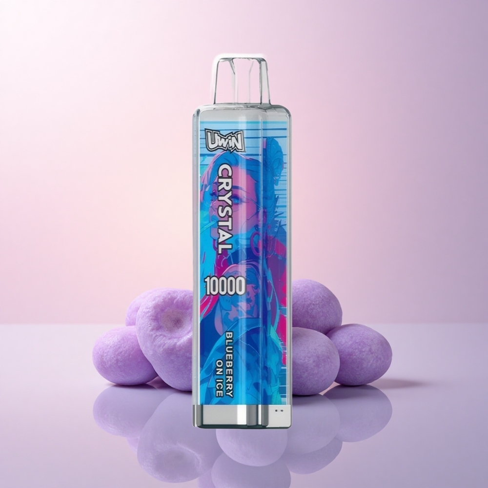 Uwin Crystal 10000 Puffs ブルーベリーオンアイス 18ml 650mAh RGB