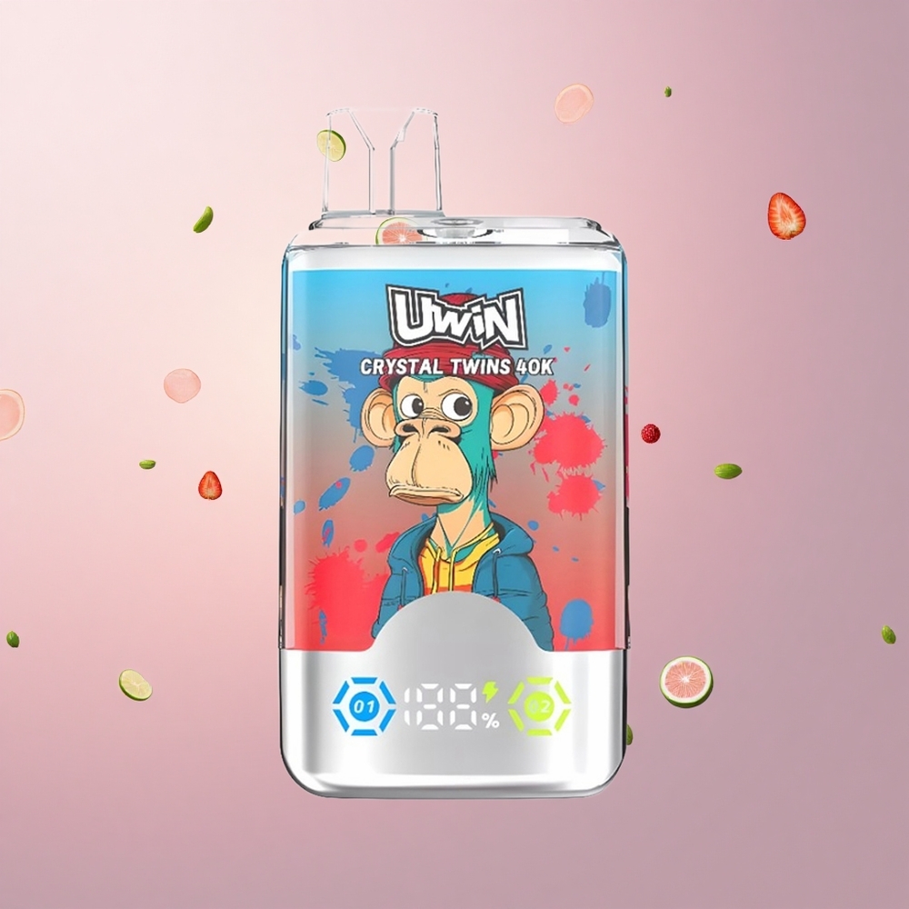 Uwin Crystal Twins 40000 Puffs いちごすいかレモンライム 850mAh 32ml 0.6オーム