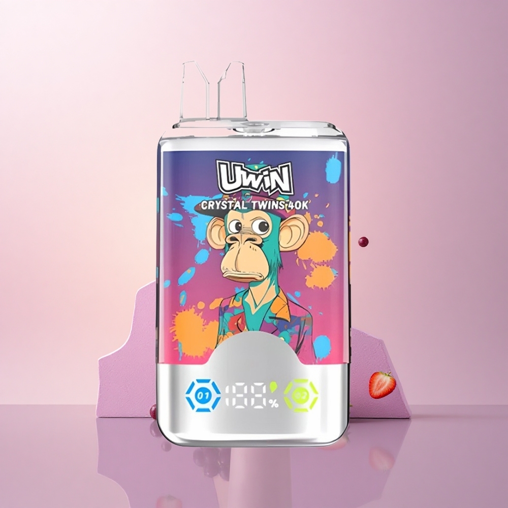 Uwin Crystal Twins 40000 Puffs ストロベリーキウイグレープアイス デュアルフレーバー 850mAh