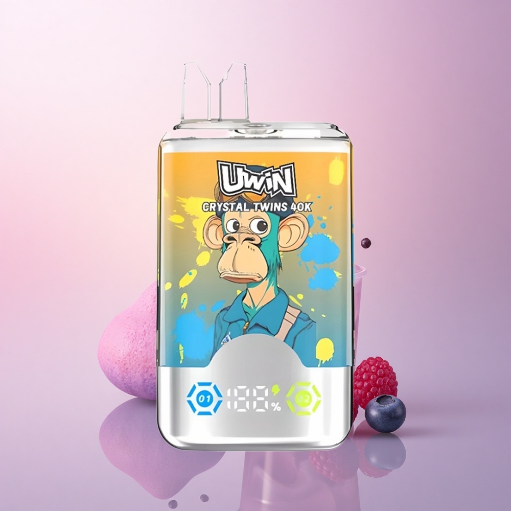 Uwin Crystal Twins 40000 Puffs ブルーベリーレッドチェリーアイス デュアルフレーバー 850mAh