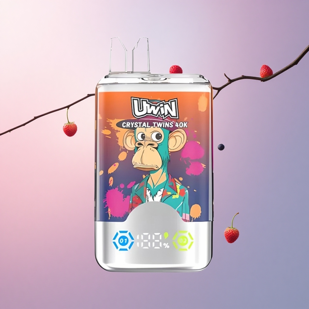 Uwin Crystal Twins 40000 Puffs ストロベリーレッドチェリーブルー デュアルフレーバー 850mAh