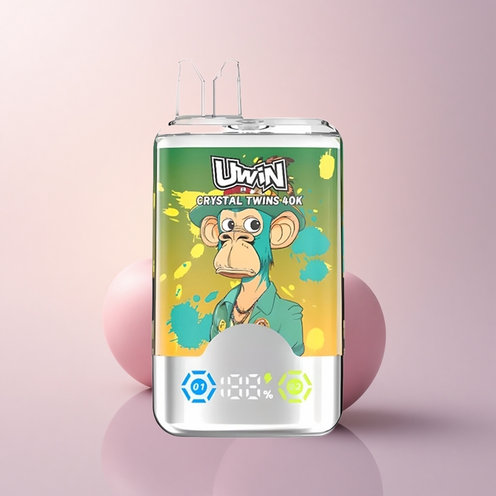 Uwin Crystal Twins 40000 Puffs キウイパッションフルーツグアバツーアップル デュアルフレーバー 850mAh