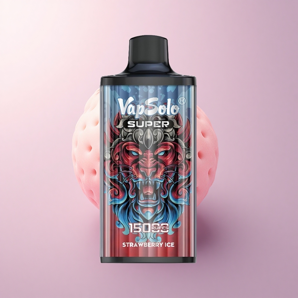 Vapsolo Super 15000 Puffs 苺アイス 40ml 20mgニコチン 850mAh