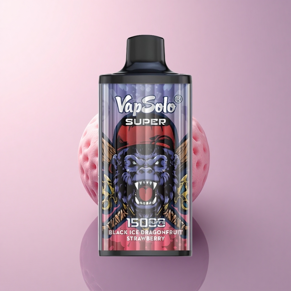 Vapsolo Super 15000 Puffs 黒氷ドラゴンフルーツストロベリー 850mAh 40ml