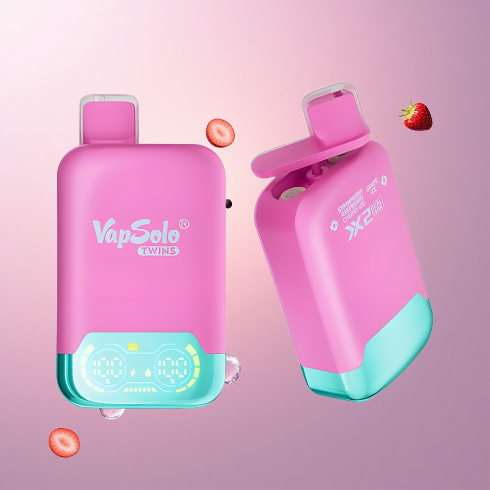 Vapsolo Twins 20000 Puffs ストロベリーレズベリーチェリーアイス＆グレープアイス 40ml ニコチン20mg/ml