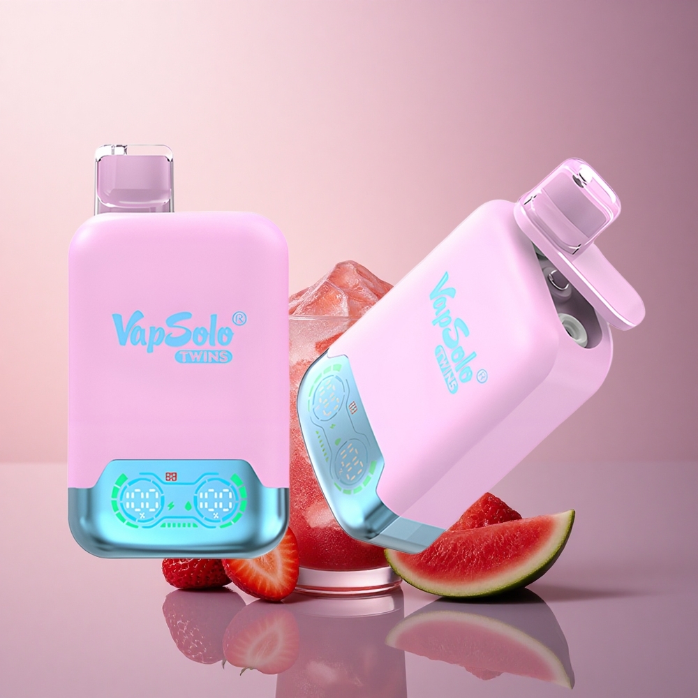 Vapsolo Twins 20000 Puffs ブラックアイスドラゴンフルーツストロベリー＆ラズベリーウォーターメロン 40ml ニコチン20mg/ml