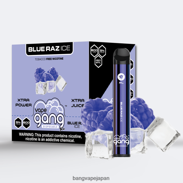 Bang Box Disposable Vape - Vape Gang XL 使い捨てベイプ 600 パフ (10 個入り箱) 6D4N0661 ブルーラズアイス