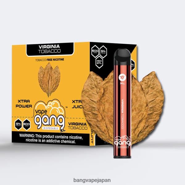 Bang Disposable Vape Flavors - Vape Gang XL 使い捨てベイプ 600 パフ (10 個入り箱) 6D4N0670 バージニアタバコ